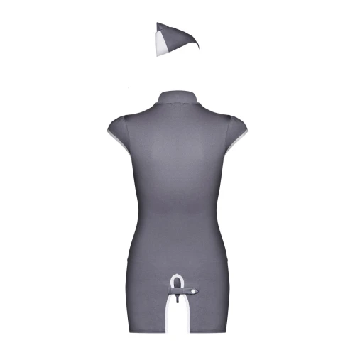 Эротический костюм стюардессы Obsessive Stewardess 3 pcs costume grey S/M (мятая упаковка!!!)