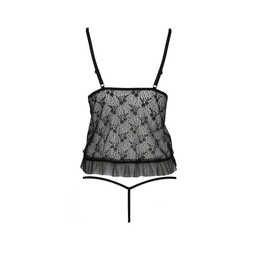 JUSTINA BODY black XXL/XXXL - Боді з відкритими грудьми