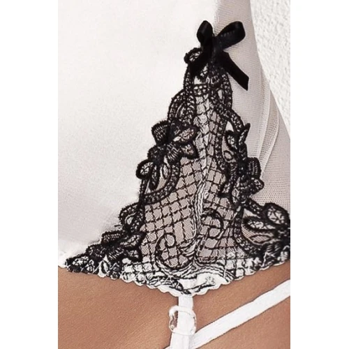 BRASILIANA CORSET white S/M - Сексуальный корсет с пажами 