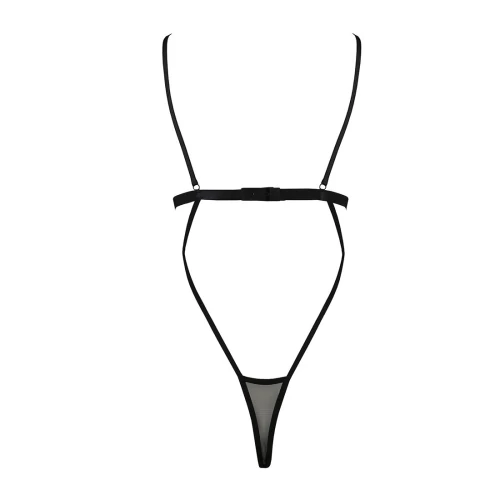 DIABOLINA BODY black S/M - Боді з відкритими грудьми