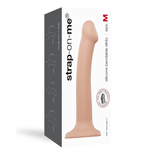 Strap-On-Me Dual Density Dildo Flesh M - Гибкая насадка для страпона 