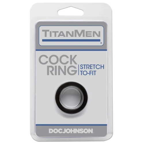 Doc Johnson Titanmen Tools Black - Эрекционное кольцо с универсальным размером