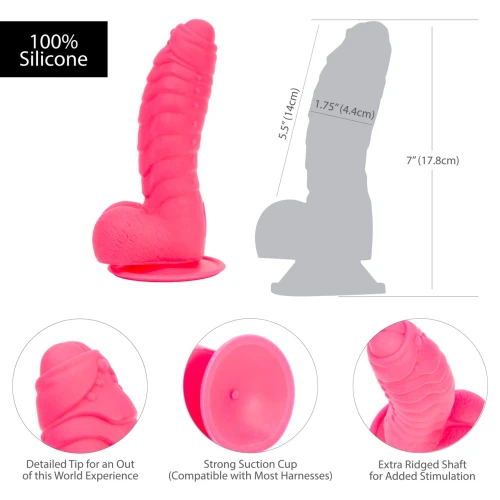 ADDICTION - Tom 7" Dildo With Balls - Pink - Фаллоимитатор 
