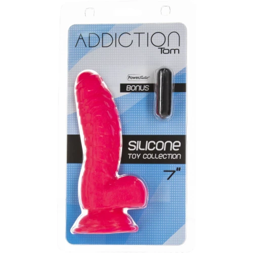 ADDICTION - Tom 7" Dildo With Balls - Pink - Фаллоимитатор 