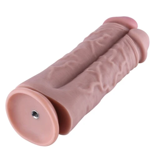 Hismith 8.5” Two Cocks One Hole Silicone Dildo - Двойной фаллос для секс машины