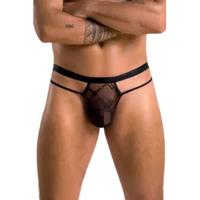 Passion 029 S/M - Мужские трусы полупрозрачные THONG COLLIN black 
