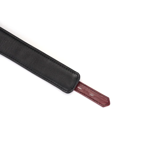 На фото изображен бордовый ошейник с поводком Liebe Seele Wine Red Curved Collar унисекс на белом фоне