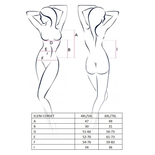 ELENI CORSET white 4XL/5XL - Эротический корсет с пажами