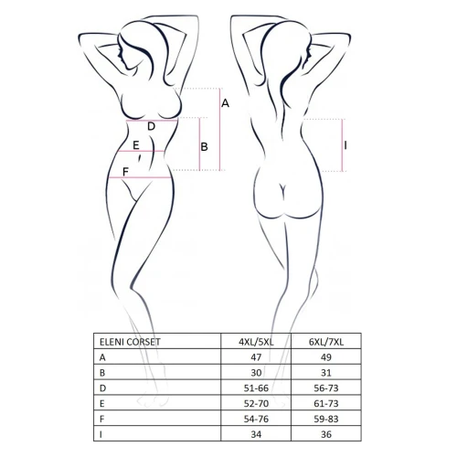 ELENI CORSET white 4XL/5XL - Эротический корсет с пажами