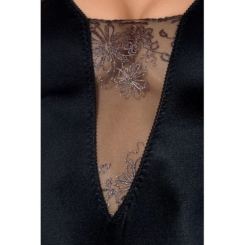 BRIDA BODY black XXL/XXXL - Эротическое боди с прозрачными вставками