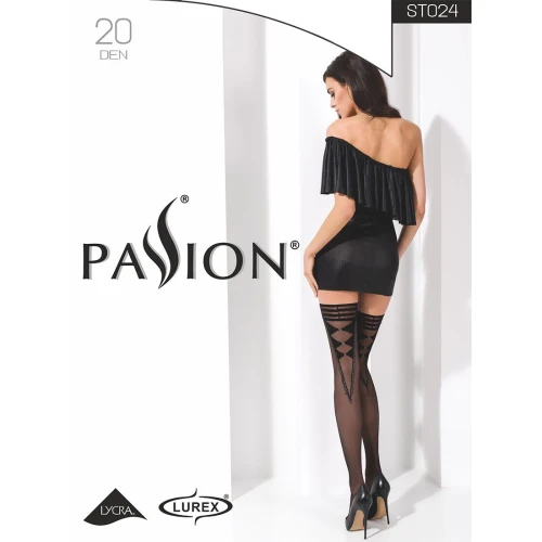 Passion ST024 1/2 nero - Женские чулки