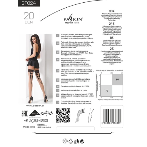 Passion ST024 1/2 nero - Женские чулки