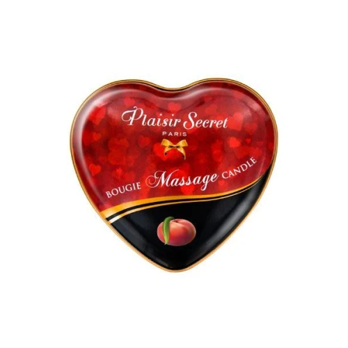 Plaisirs Secrets Peach (35 мл) - Свеча для массажа в форме сердечка