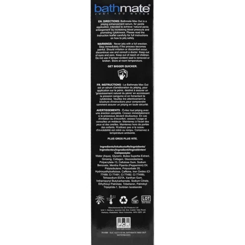 На этом фото изображен черный Bathmate Max Out Testostomax (100 мл) - Крем для джелкинга и увеличения пениса на светлом фоне