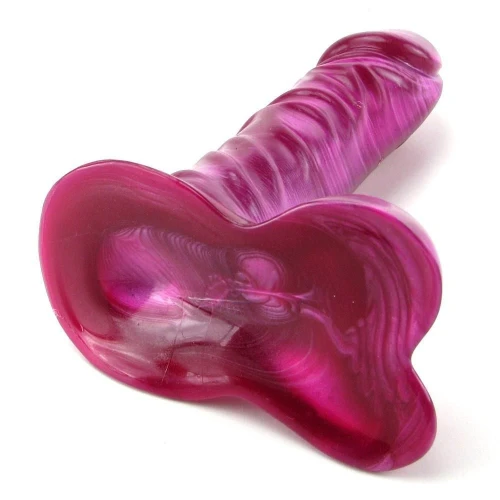 Doc Johnson Radiant Gems 7 Inch Ballsy Fuchsia - Реалистичный фаллоимитатор вишневого цвета