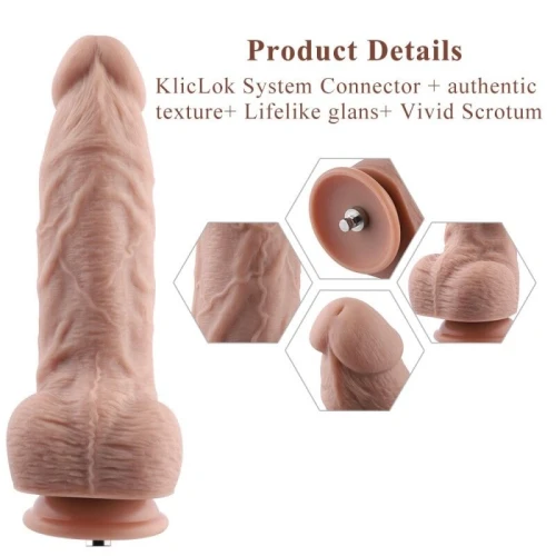 На фото изображен силиконовый телесный дилдо с венами Hismith 9.8" Silicone Dildo для женщин на белом фоне.