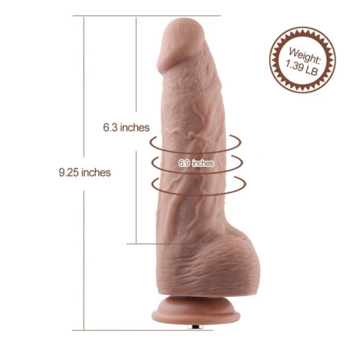 На фото изображен силиконовый телесный дилдо с венами Hismith 9.8" Silicone Dildo для женщин на белом фоне.