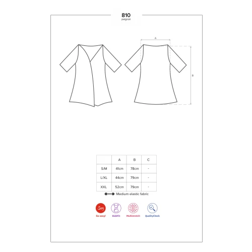 Obsessive 810-PEI-1 (S/M) - Черная сексуальная сорочка