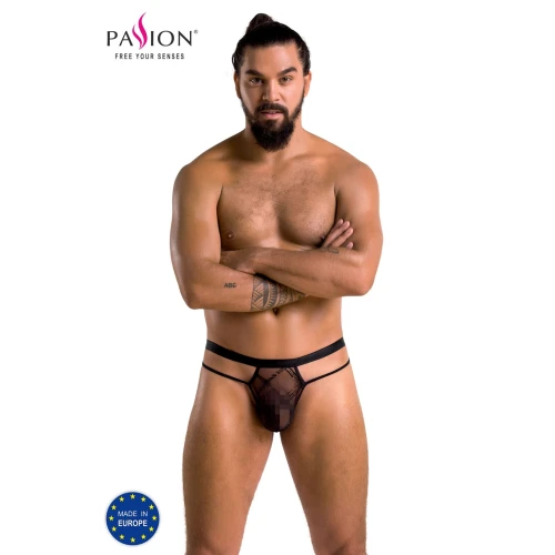 Passion 029 XXL/XXXL - Чоловічі труси напівпрозорі THONG COLLIN black