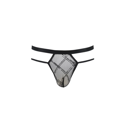 Passion 029 XXL/XXXL - Чоловічі труси напівпрозорі THONG COLLIN black