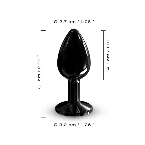 На фото изображена черная анальная пробка с кристаллом  Dorcel - Diamond Plug BLACK S унисекс на светлом фоне