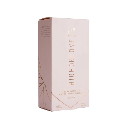 HighOnLove Massage Oil - Lychee Martini (120 мл) - массажное масло с маслом семян конопли