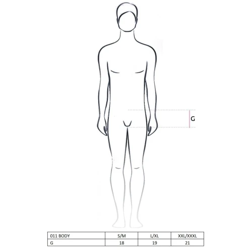 Мужское боди с очень глубоким декольте Passion 011 BODY black XXL/XXXL