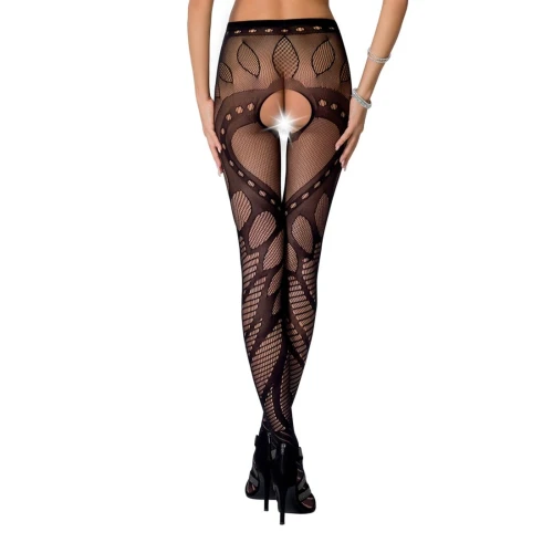 Passion S007 black - Эротические колготки-бодистокинг 