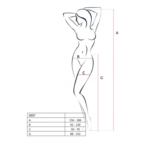 Passion S024 white - Еротичні колготки-бодістокінг