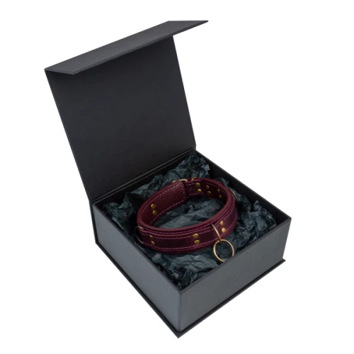 LOVECRAFT — Ошейник фиолетовый из натуральной кожи размер S