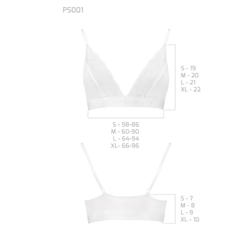 Passion PS001 TOP (XL) - Еластичний топ з мереживом (Білий)