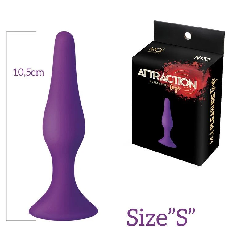 MAI Attraction Toys №32 Purple — Анальная пробка на присоске фиолетового цвета