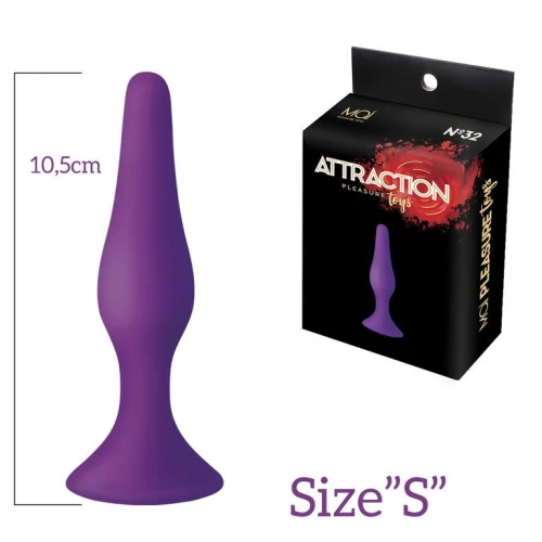 MAI Attraction Toys №32 Purple — Анальная пробка на присоске фиолетового цвета