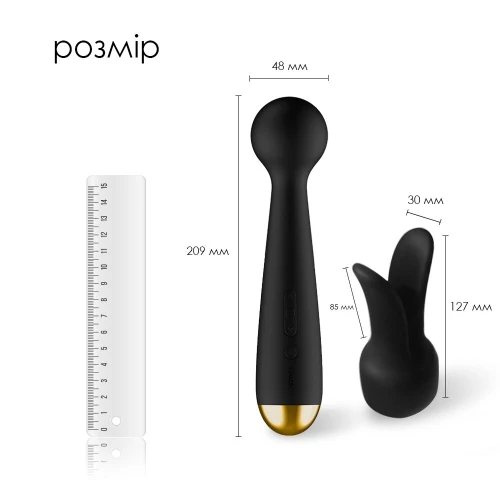 На фото изображен Svakom Emma Neo — черный вибратор-микрофон с мощными вибрациями и современным дизайном.