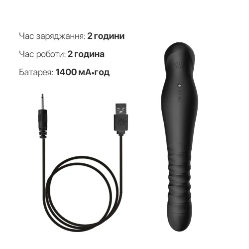 На фото чорний вібратор Zalo King Obsidian Black — вібратор-пульсатор із технологією PowerThrust.