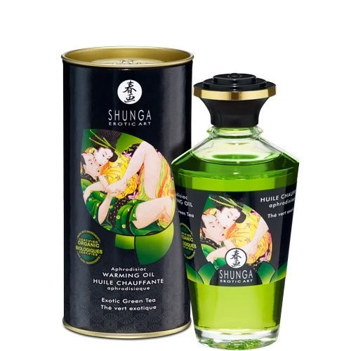 Shunga Aphrodisiac Warming Oil - Exotic green tea (100 мл) - Органическое cогревающее масло