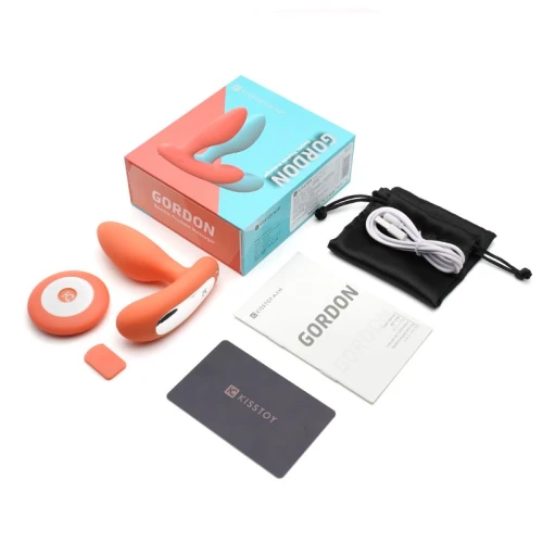 KissToy Gordon Orange — Анальный стимулятор с гибкой кожей и пультом управления