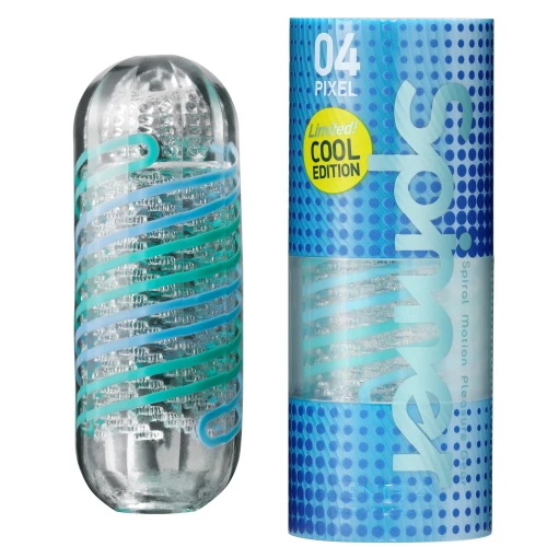 Tenga Spinner 04 Pixel COOL EDITION - Мастурбатор с упругой стимулирующей спиралью внутри