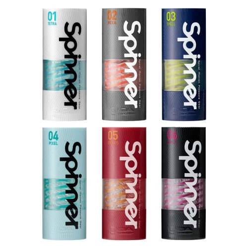 Tenga Spinner 04 Pixel COOL EDITION - Мастурбатор с упругой стимулирующей спиралью внутри