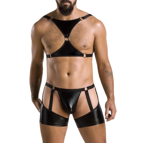 Passion 047 L/XL - SET ARON black - Секс комплект чоловічої нижньої білизни