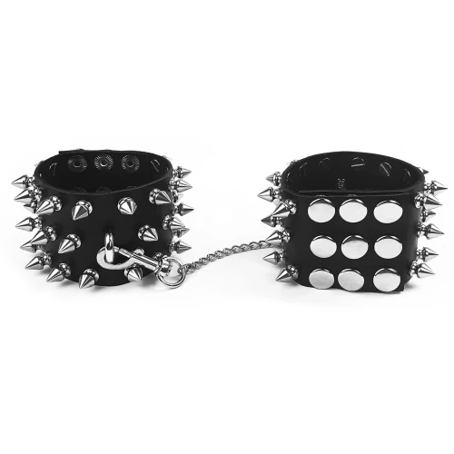 Art Of Sex - Rose Spiked Leather Handcuffs - Наручники з шипами з натуральної шкіри