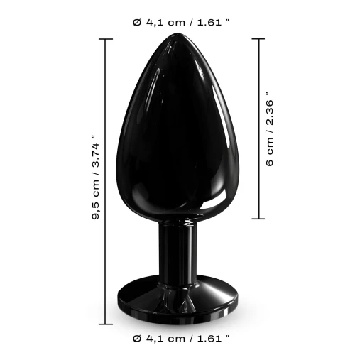 На фото изображена черная анальная пробка с кристаллом  Dorcel - Diamond Plug BLACK L унисекс на светлом фоне