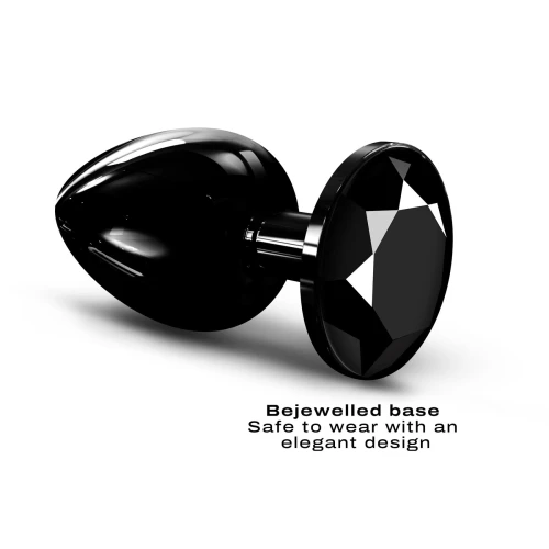 На фото изображена черная анальная пробка с кристаллом  Dorcel - Diamond Plug BLACK L унисекс на светлом фоне
