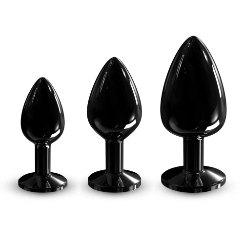 На фото изображена черная анальная пробка с кристаллом  Dorcel - Diamond Plug BLACK L унисекс на светлом фоне