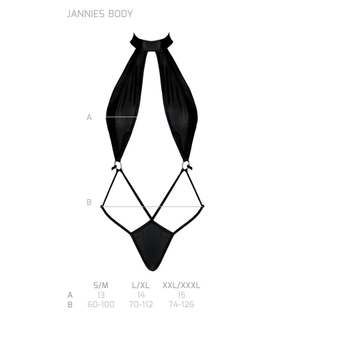 Passion JANNIES BODY black S/M - Сексуальний жіночий боді
