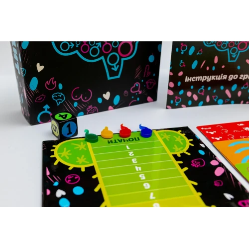 На фото изображена разноцветная эротическая игра «Еродит» для компании на светлом фоне.