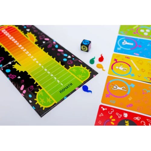 На фото изображена разноцветная эротическая игра «Еродит» для компании на светлом фоне.