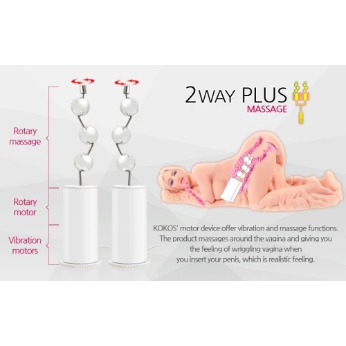 Мастурбатор Kokos Valentina 2WayPlus с вибрацией и массажем (мятая упаковка!!!)