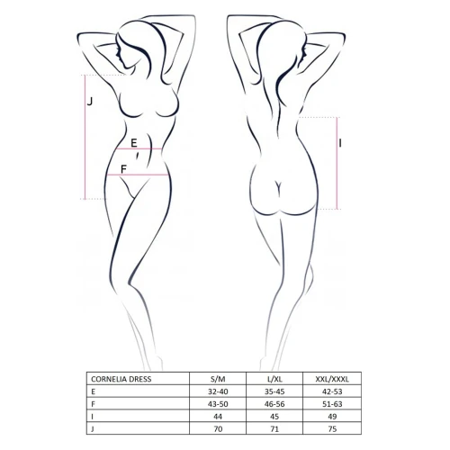 CORNELIA DRESS black L/XL - Платье под латекс с вырезом 