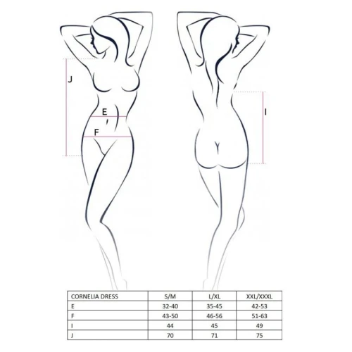 CORNELIA DRESS black L/XL - Платье под латекс с вырезом 